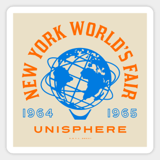 1964 1965 New York World's Fair Curved Unisphere Wordmark Magnet